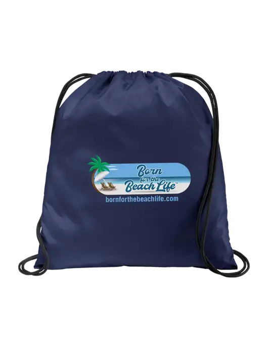Drawstring  True Navy Cinch Pack w/Beach Life Logo