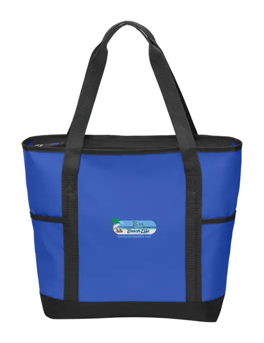 On the Go Royal/Black Tote w/Beach Life Logo