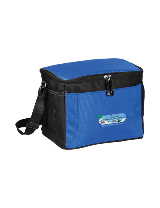 12 Can Twilight Blue/Black Cube Cooler  w/Beach Life Logo