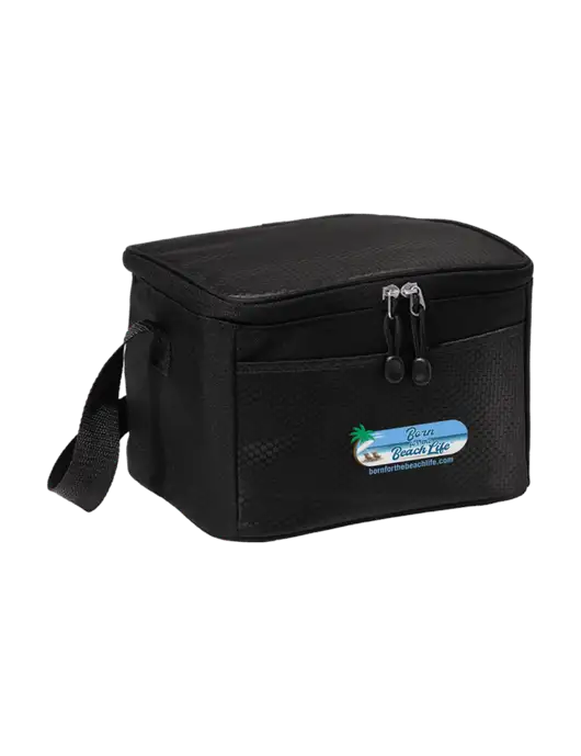 6 Can Black/Black Cube Cooler w/Beach Life Logo