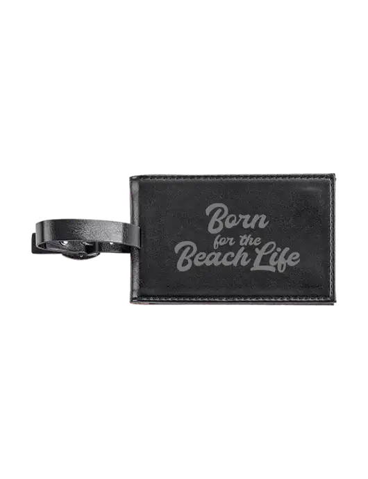 Fabrizio Black Executive Luggage Tag w/Beach Life Text Logo