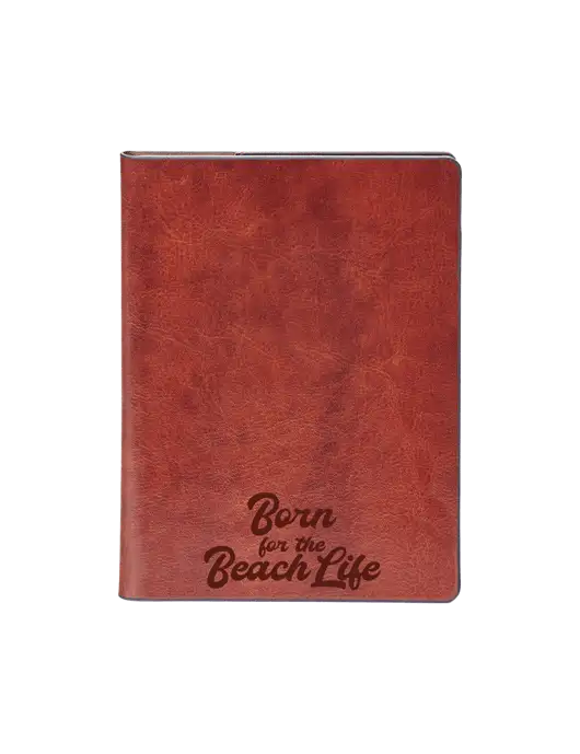 Fabrizio Brown Rfid Passport Holder w/Beach Life Text Logo
