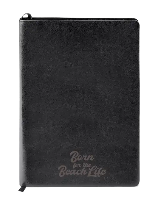 Fabrizio Black Soft Cover 5.75 x 8.125 Journal w/Beach Life Text Logo