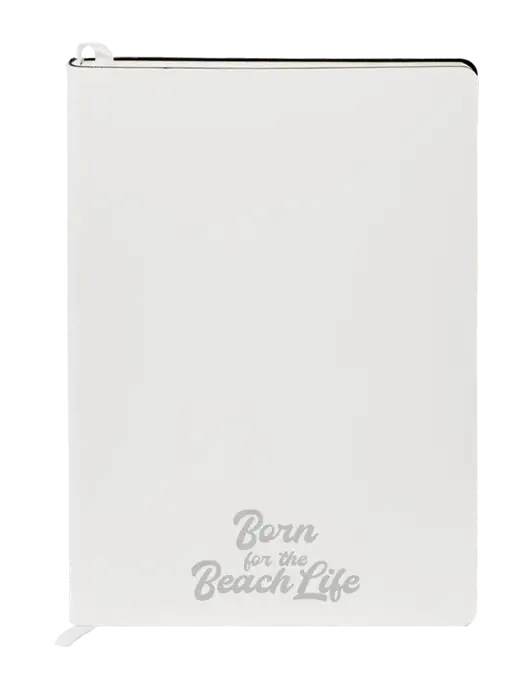 Fabrizio White Soft Cover 5.75 x 8.125 Journal w/Beach Life Text Logo