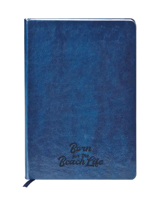 Fabrizio Blue Hard Cover 5.75 x 8.3 Journal w/Beach Life Text Logo