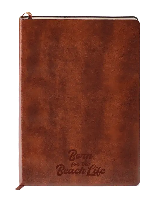 Fabrizio Brown Soft Cover 5.75 x 8.125 Journal w/Beach Life Text Logo