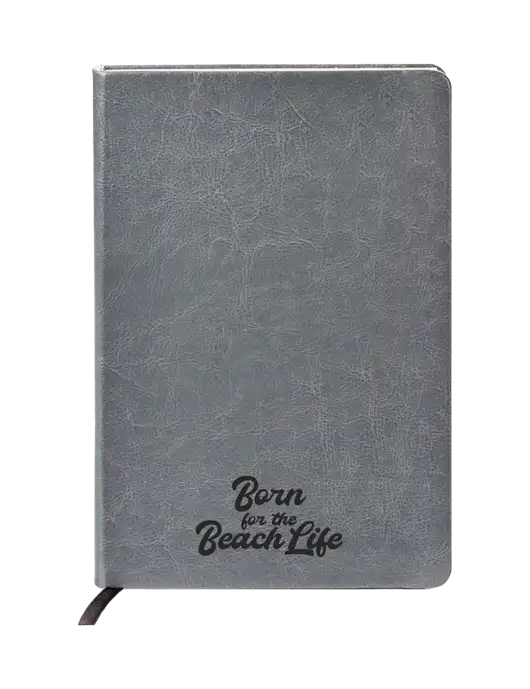 Fabrizio Grey Hard Cover 5.75 x 8.3 Journal w/Beach Life Text Logo