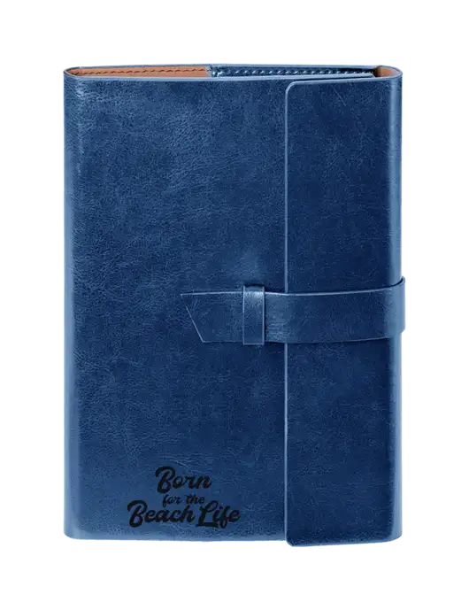 Fabrizio Blue 6.875 x 9.56 Portfolio w/Beach Life Text Logo