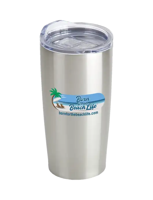 Society Silver 20 oz Insulated Tumbler w/Beach Life Logo