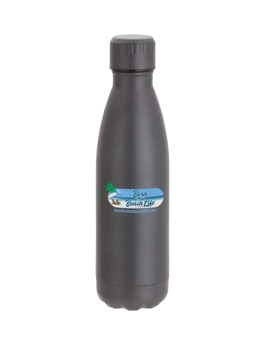 City Go Matte Charcoal 17 oz Insulated Bottle w/Beach Life Logo
