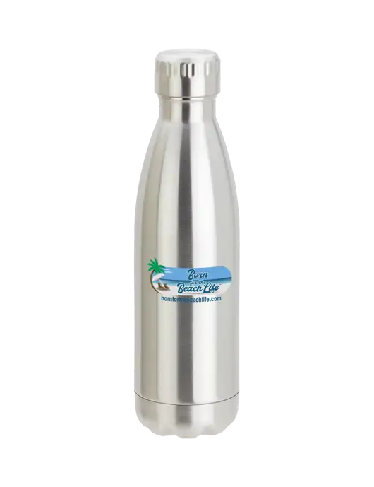 City Go Silver 17 oz Insulated Bottle w/Beach Life Logo