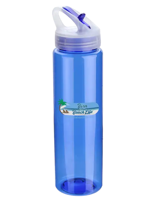 Buddy Blue 32 oz PET Bottle with Flip Lid w/Beach Life Logo