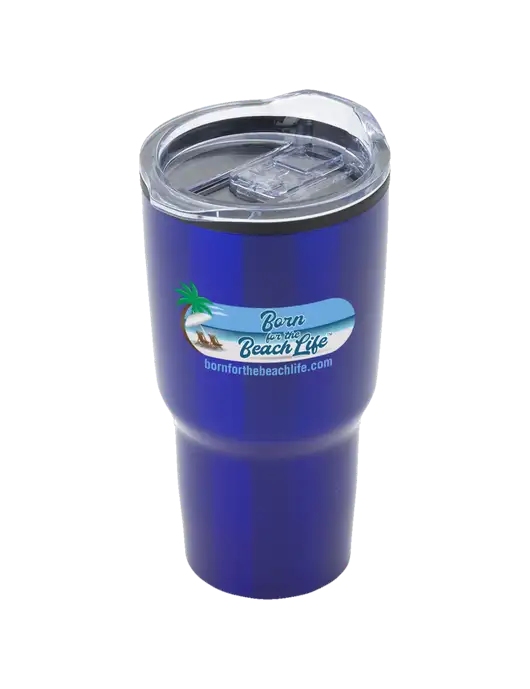 Odyssey Blue 30 oz Travel Tumbler w/Beach Life Logo