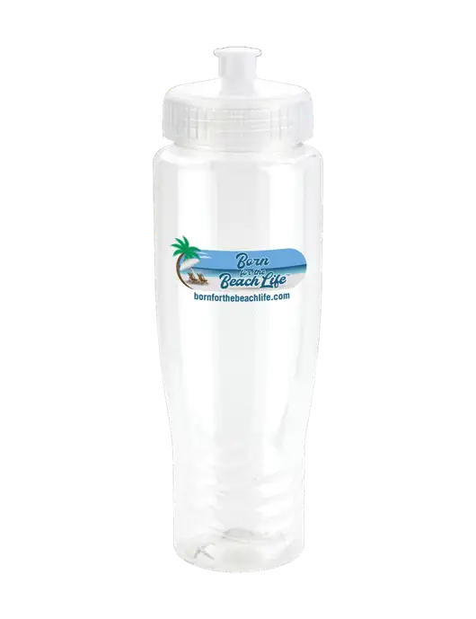 Roam Clear 28 oz Eco-Polyclear Bottle with Push Pull Lid w/Beach Life Logo