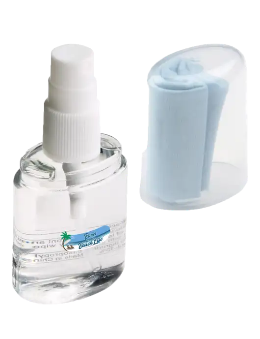 Lens Cleaning Spray & Microfiber Cloth w/Beach Life Logo