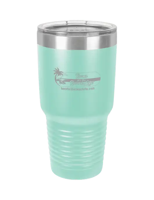 Polar Camel 30 oz Powder Coated Seafoam Vacuum Insulated Tumbler w/Beach Life Logo