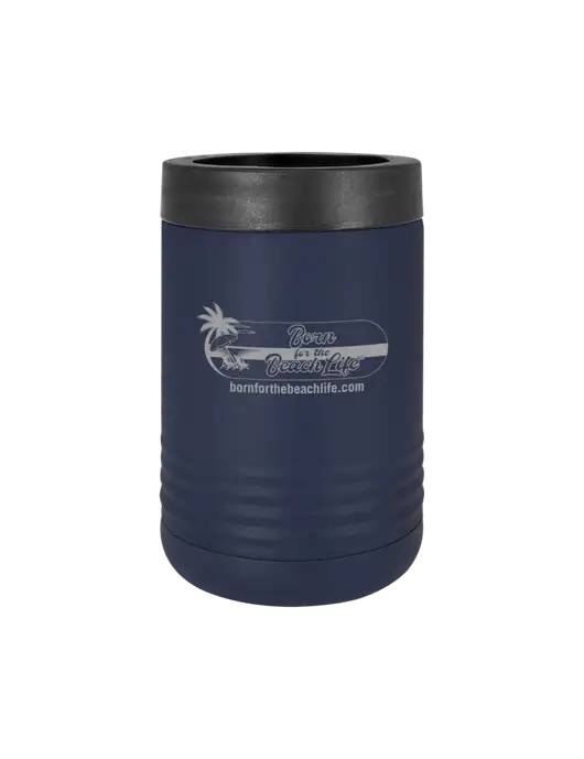 Polar Camel 12 oz Powder Coated Navy Vacuum Insulated Beverage Holder w/Beach Life Logo
