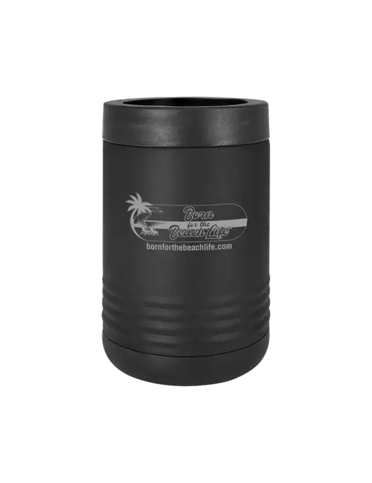 Polar Camel 12 oz Powder Coated Black Vacuum Insulated Beverage Holder w/Beach Life Logo