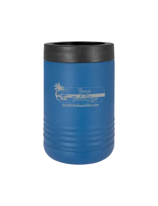 Polar Camel 12 oz Powder Coated Royal Blue Vacuum Insulated Beverage Holder w/Beach Life Logo