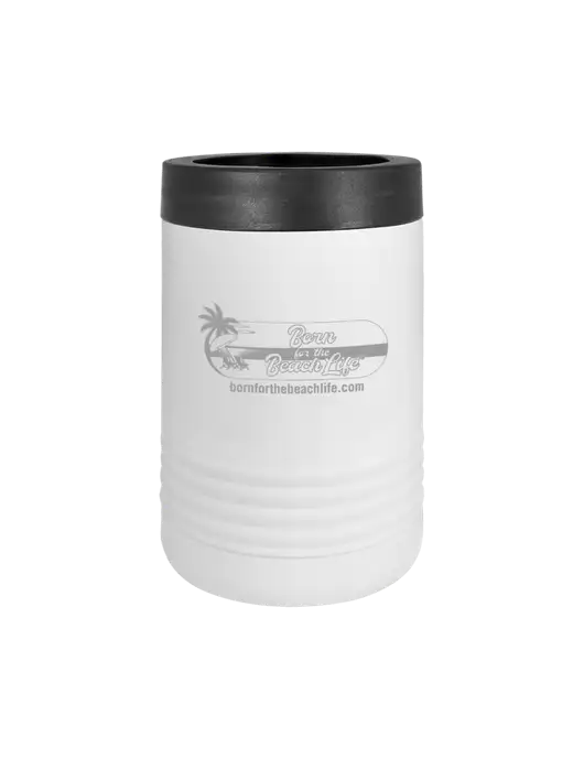 Polar Camel 12 oz Powder Coated White Vacuum Insulated Beverage Holder w/Beach Life Logo