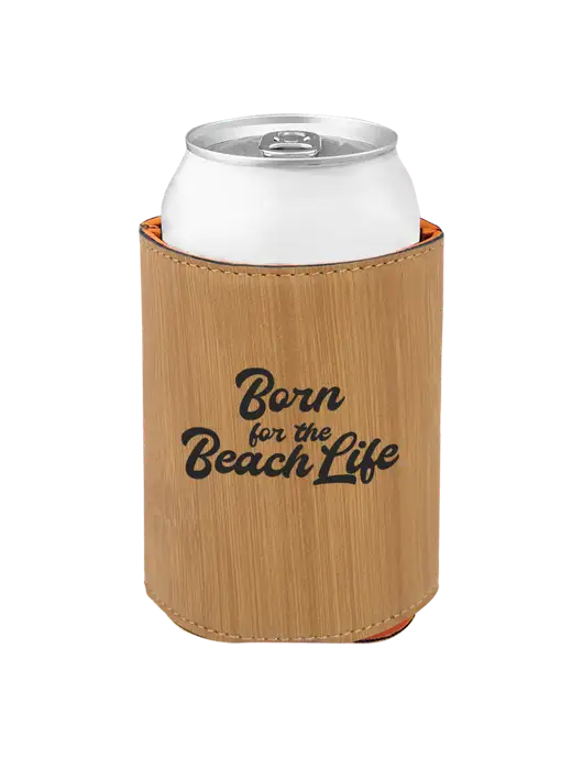 Bamboo Leatherette Beverage Holder w/Beach Life Text Logo