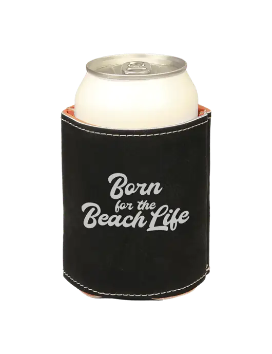 Black Leatherette Beverage Holder w/Beach Life Text Logo