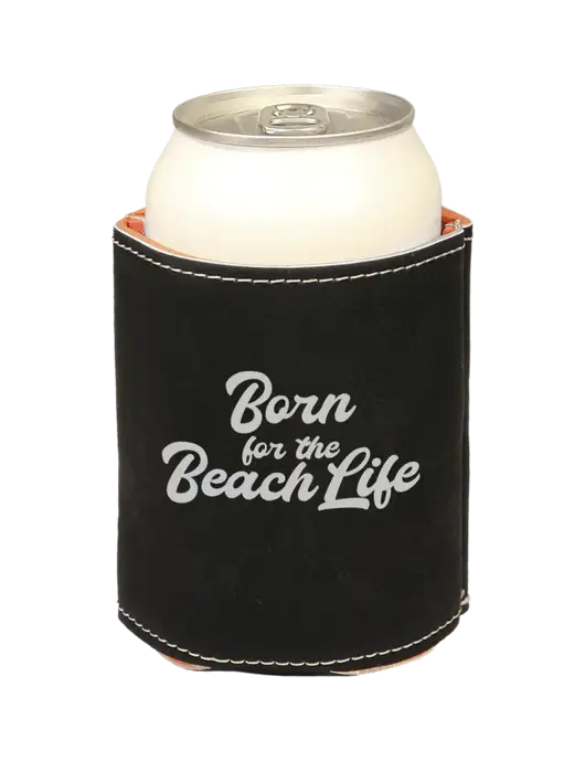 Black Leatherette Beverage Holder w/Beach Life Text Logo