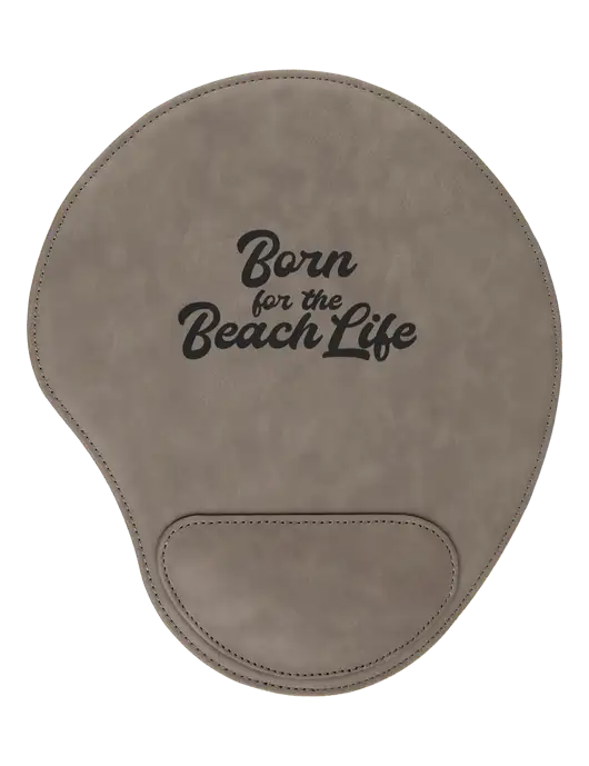 Gray Leatherette Mouse Pad w/Beach Life Text Logo