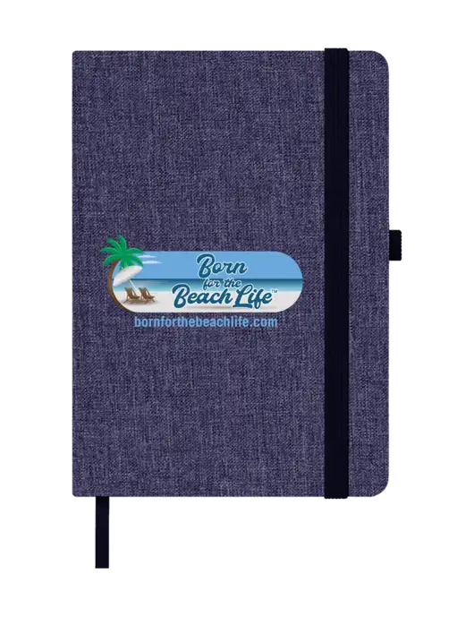 Twill Navy Heathered 5 x 7 Journal w/Beach Life Logo