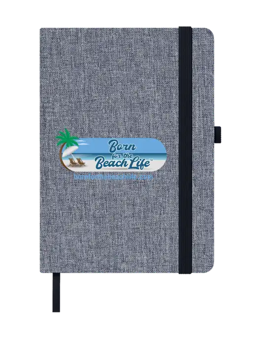 Twill Grey Heathered 5 x 7 Journal w/Beach Life Logo