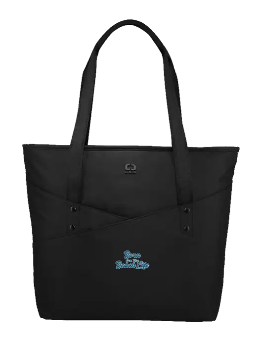 OGIO Black Downtown Tote 
 w/Beach Life Text Logo