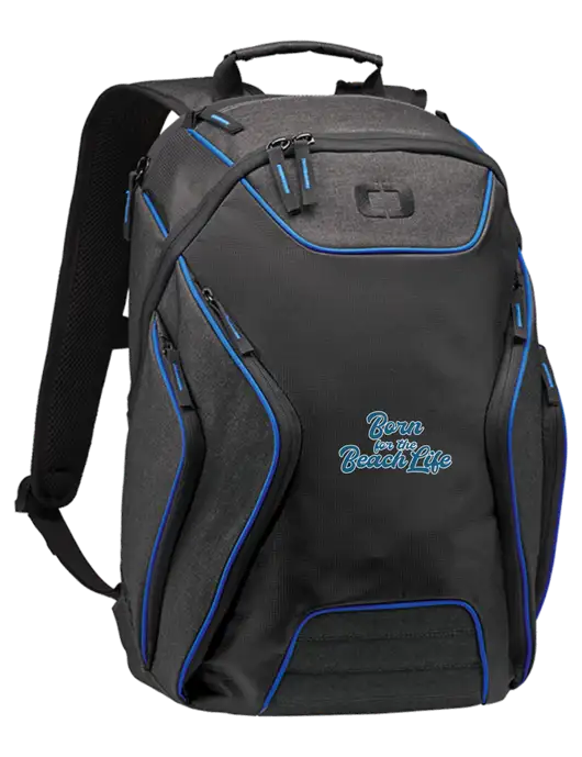 OGIO Royal Blue/Heather Grey Hatch Laptop Backpack
 w/Beach Life Text Logo