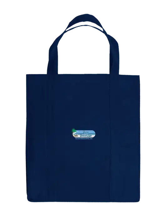 Eco Reusable Jumbo Navy Blue Shopping Bag w/Beach Life Logo