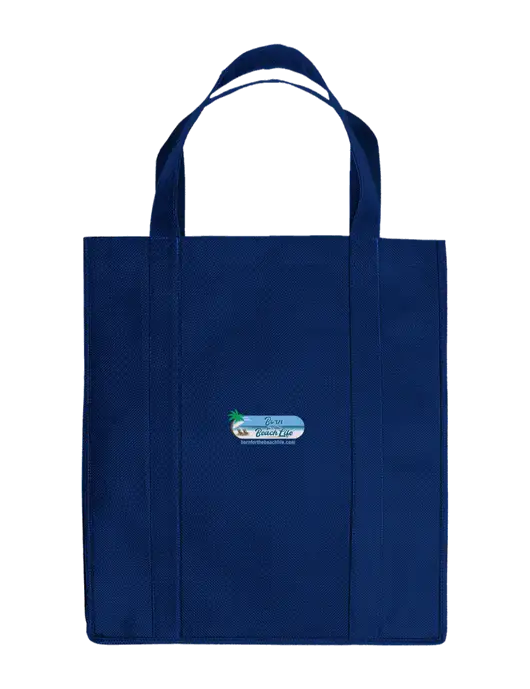 Eco Reusable Jumbo Navy Blue Shopping Bag w/Beach Life Logo