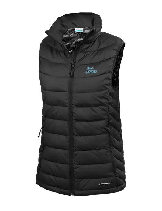 Columbia Womens Black Powder Lite Vest w/Beach Life Text Logo