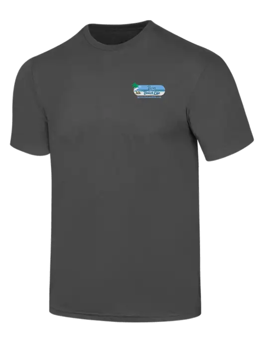 Simply Soft Charcoal 4.5oz  Poly/Combed Ring Spun Cotton T-Shirt w/Beach Life Logo