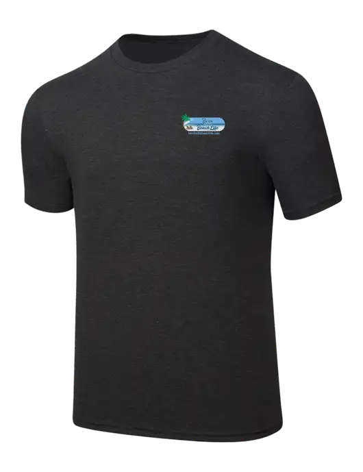Simply Soft Black Frost 4.5oz  Poly/Combed Ring Spun Cotton T-Shirt w/Beach Life Logo