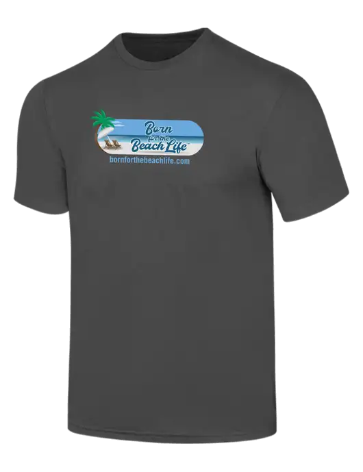 Simply Soft Charcoal 4.5oz  Poly/Combed Ring Spun Cotton T-Shirt w/Beach Life Logo