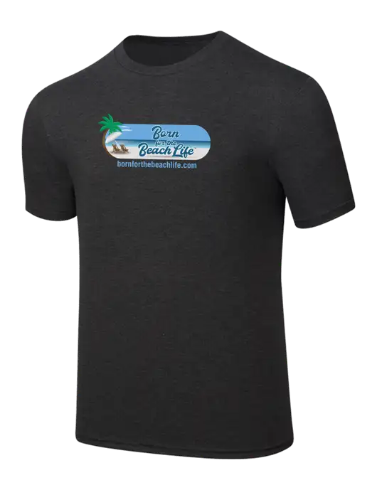 Simply Soft Black Frost 4.5oz  Poly/Combed Ring Spun Cotton T-Shirt w/Beach Life Logo