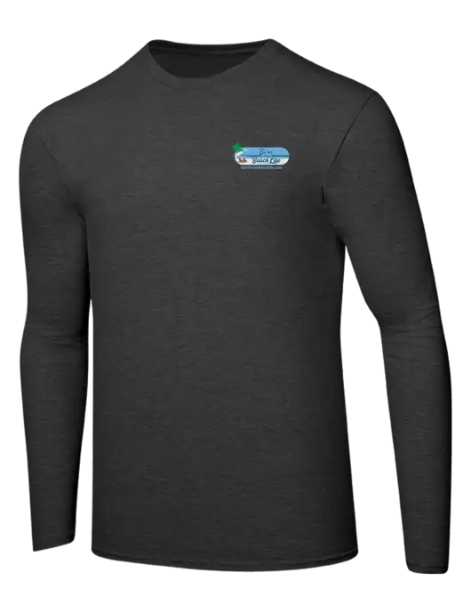 Ring Spun Dark Heather Grey 4.5 oz Long Sleeve T-Shirt w/Beach Life Logo