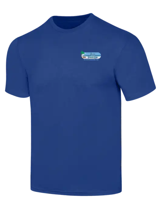 Simply Soft Dark Royal 4.5oz  Poly/Combed Ring Spun Cotton T-Shirt w/Beach Life Logo