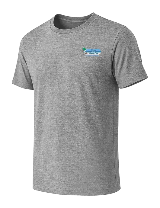 BELLA+CANVAS Heather Grey CVC Short Sleeve Tee w/Beach Life Logo