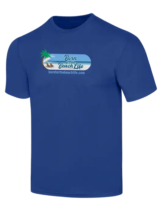 Simply Soft Dark Royal 4.5oz  Poly/Combed Ring Spun Cotton T-Shirt w/Beach Life Logo