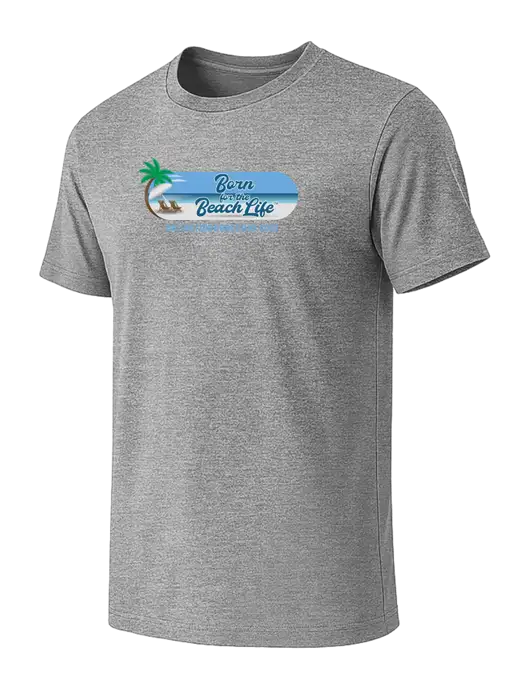 BELLA+CANVAS Heather Grey CVC Short Sleeve Tee w/Beach Life Logo