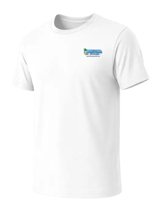 BELLA+CANVAS White Blend CVC Short Sleeve Tee w/Beach Life Logo