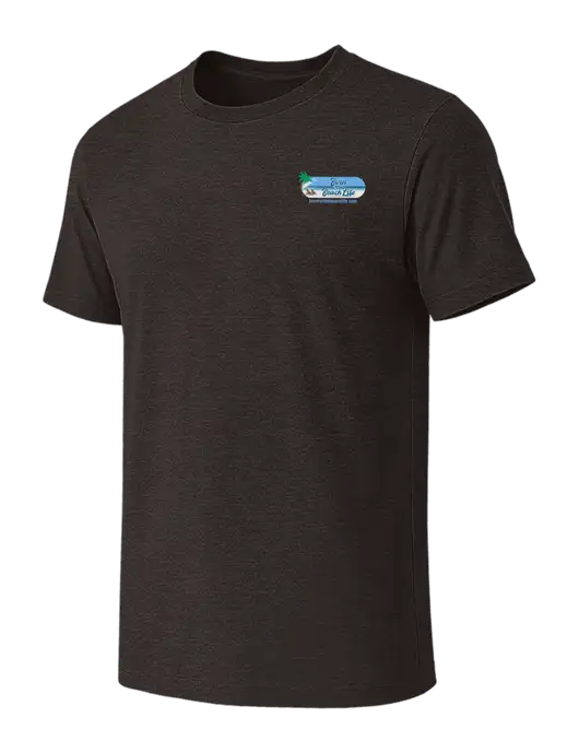 BELLA+CANVAS Dark Grey Heather CVC Short Sleeve Tee w/Beach Life Logo