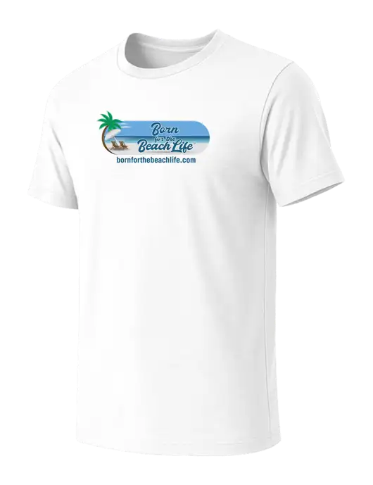 BELLA+CANVAS White Blend CVC Short Sleeve Tee w/Beach Life Logo