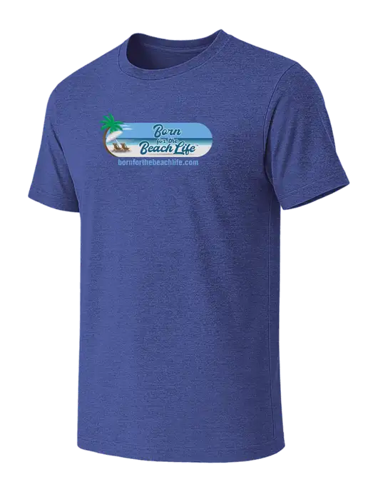BELLA+CANVAS Heather Royal CVC Short Sleeve Tee w/Beach Life Logo
