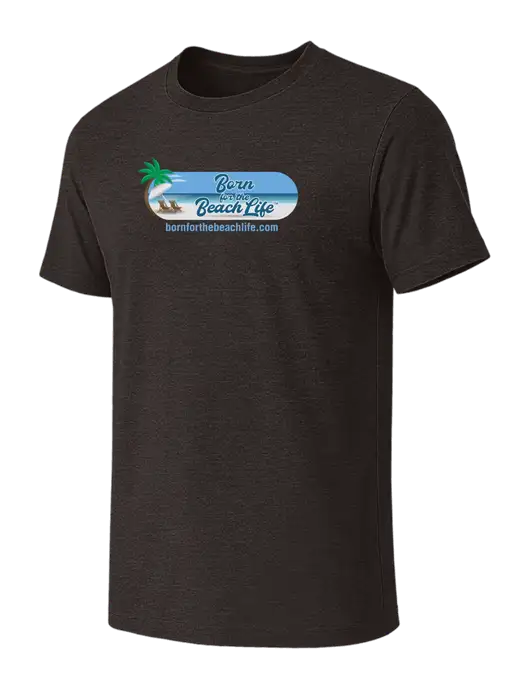 BELLA+CANVAS Dark Grey Heather CVC Short Sleeve Tee w/Beach Life Logo