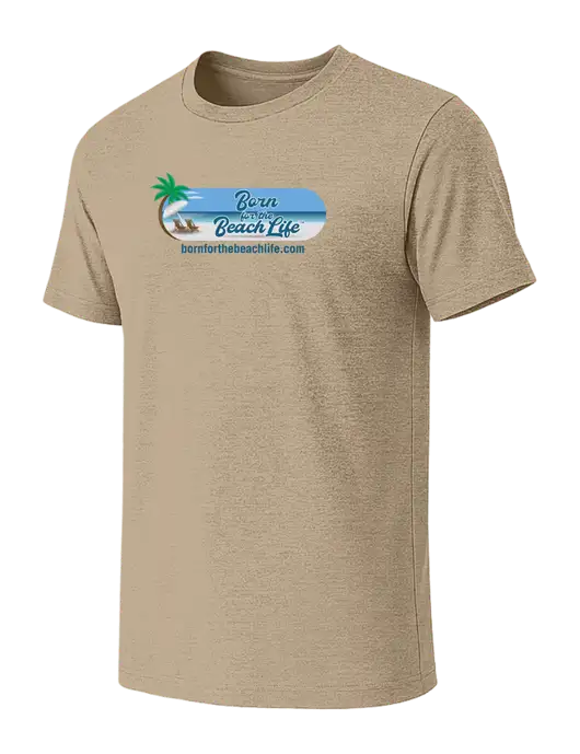 BELLA+CANVAS Heather Tan CVC Short Sleeve Tee w/Beach Life Logo